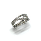 Fashion Jewelry - Womens sz6 Silver Pave Cz Infinity Design Band Stacking Ring