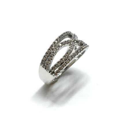 Fashion Jewelry - Womens sz6 Silver Pave Cz Infinity Design Band Ring