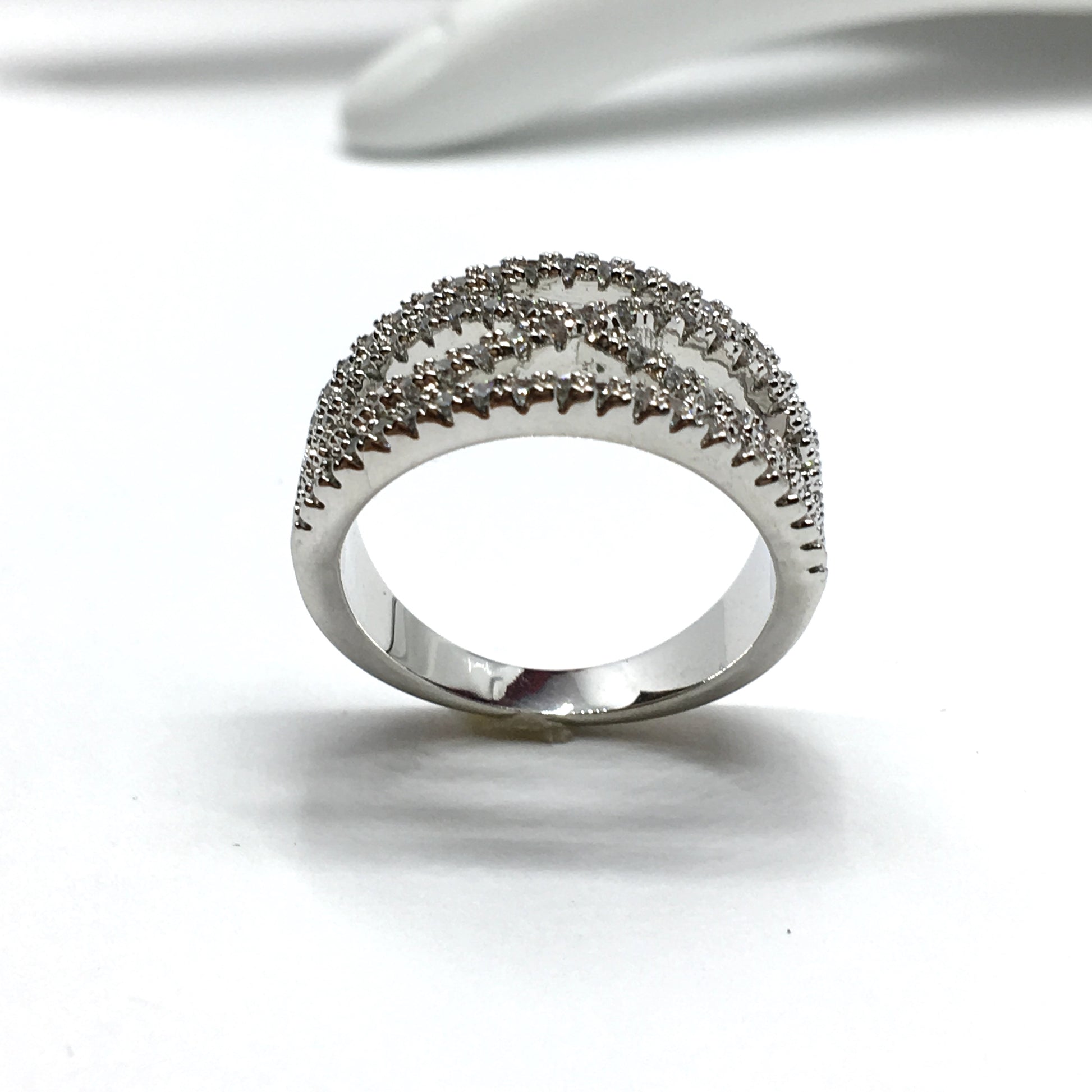 Fashion Jewelry - Womens sz6 Silver Pave Cz Infinity Design Band Ring