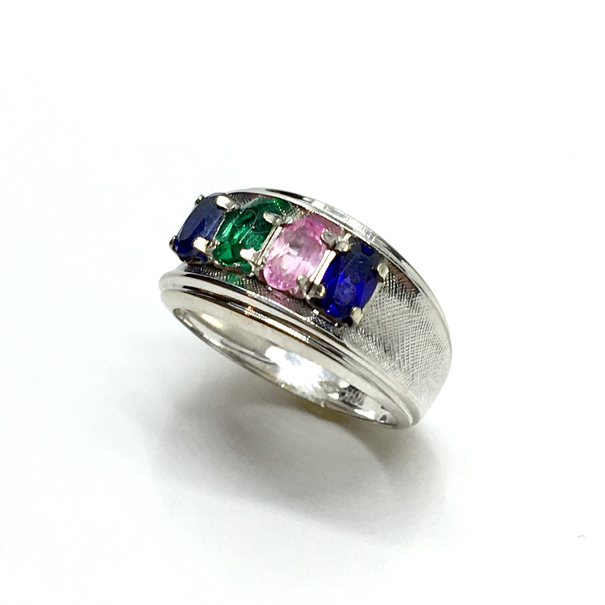 Vintage Jewelry | 10k White Gold Removeable Setting Design Family Birthstone Mothers Band Ring