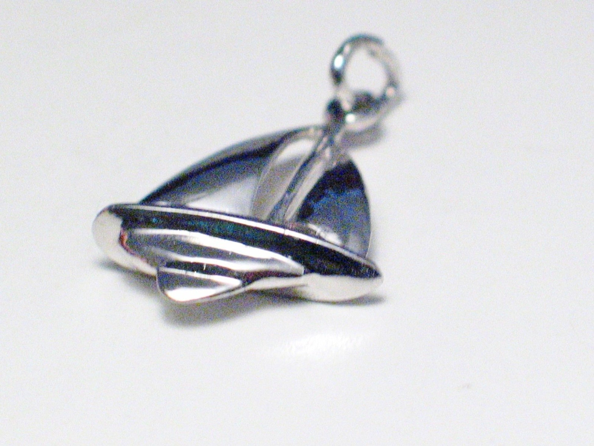 3D Charm, Sterling Silver Small Sailboat Nautical Pendant - Blingschlingers Jewelry