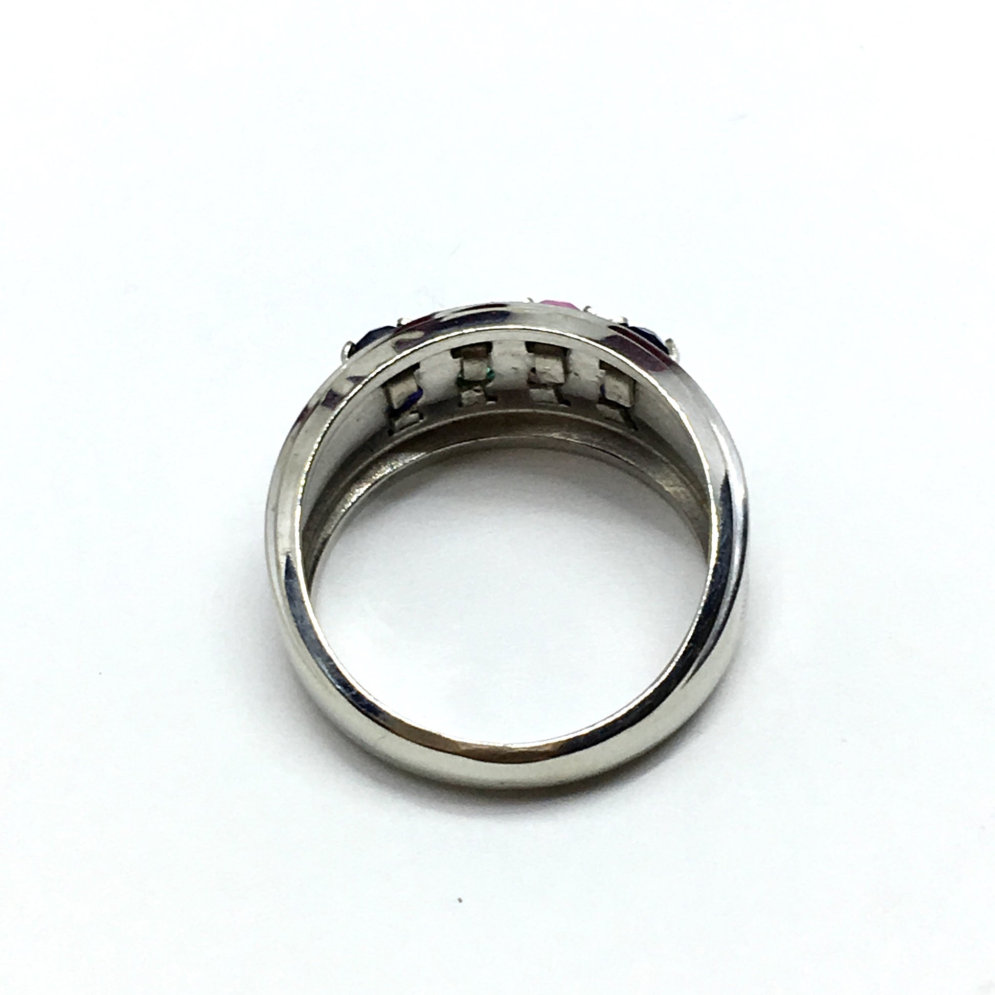 Vintage Jewelry | 10k White Gold Removeable Setting Design Family Birthstone Mothers Band Ring