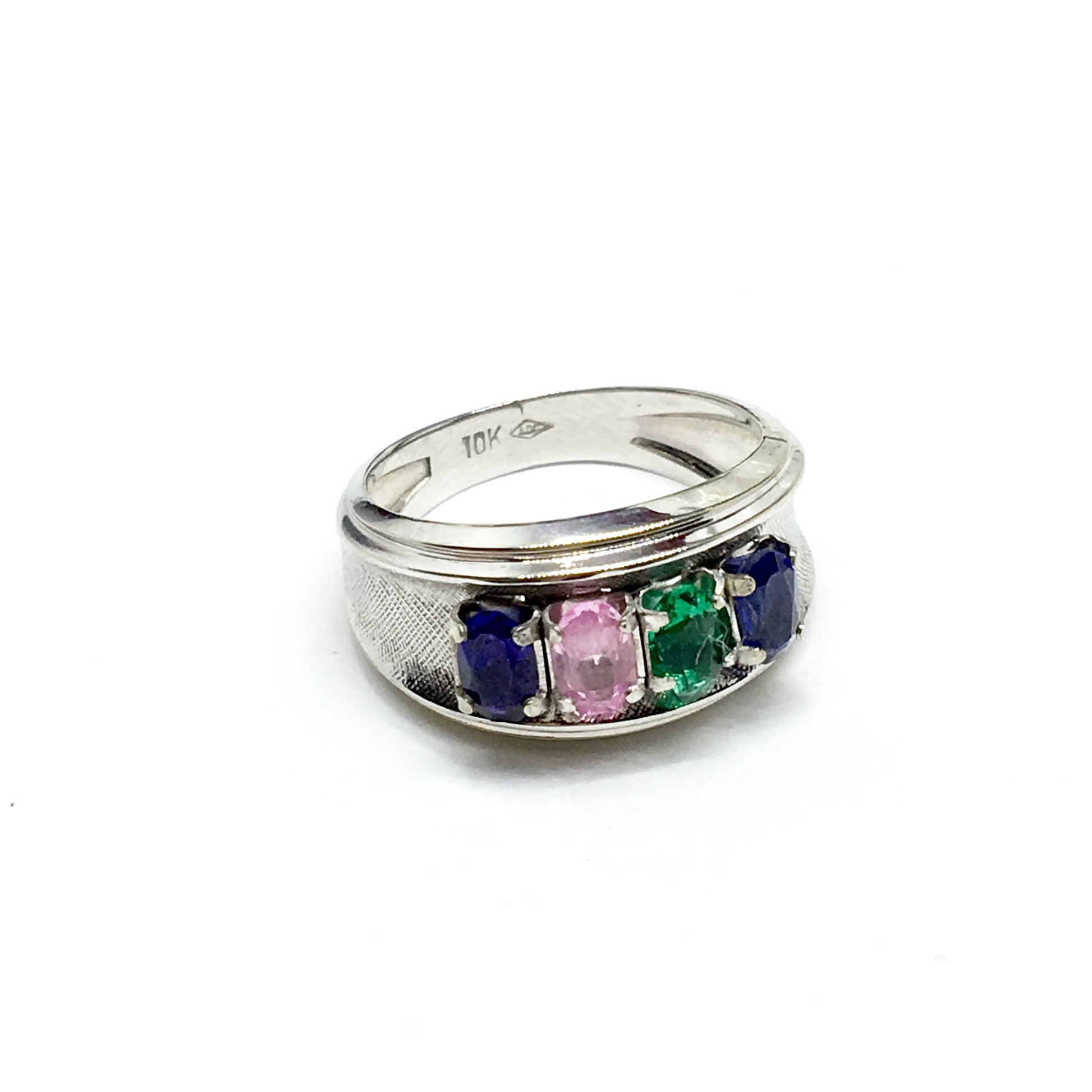 Vintage Jewelry | 10k White Gold Removeable Setting Design Family Birthstone Mothers Ring