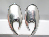 Earrings | Sterling Silver Bold Edgy Flair Tribal Style Drop Earrings | Discount Estate Jewelry