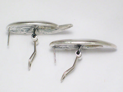 Earrings | Sterling Silver Bold Edgy Flair Tribal Style Drop Earrings | Discount Estate Jewelry