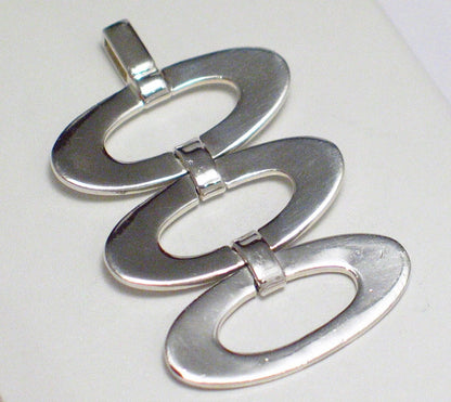 Designer Sterling Silver O Pendant Modern Retro Flair Womens Fine Jewelry