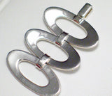 Retro Sterling Silver Pendant 3 Oval Modern Style High Fashion Jewelry for Women