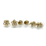 Earrings | 3prs Bird Flower Crystal Design Golden Small Stud Earrings