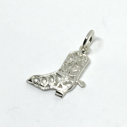 Silver Charm | Sterling Silver Southwestern Style Cowboy Boot Charm Pendant - Blingschlingers.com USA