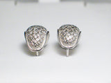 Intertwined | Sterling Silver Half Hoop Earrings | Unique Textured Mesh Design - Blingschlingers Jewelry