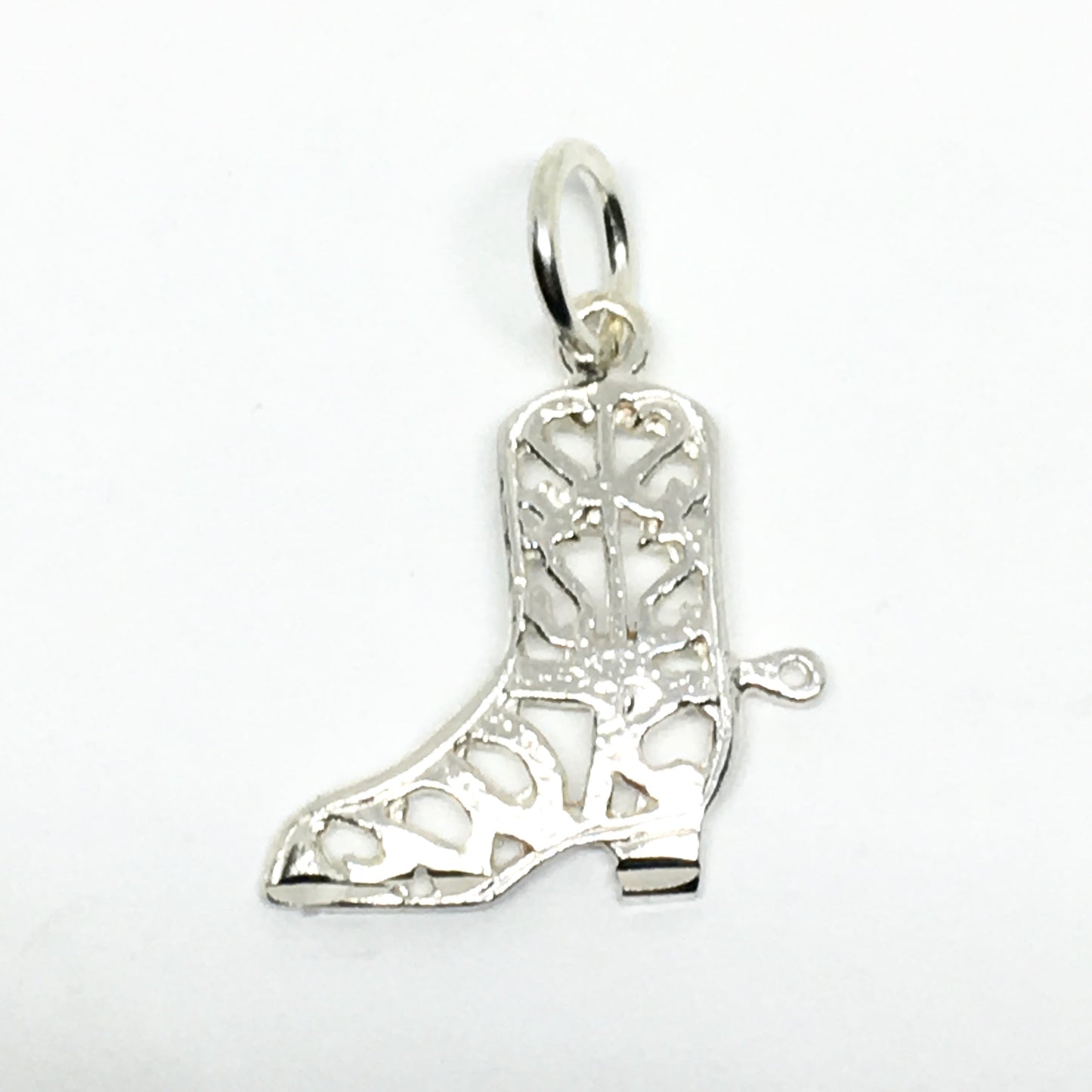 Silver Charm | Sterling Silver Southwestern Style Cowboy Boot Charm Pendant - Blingschlingers.com USA
