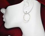 Hoop Earrings | Sterling Silver Slim Twisted Spiral Design Hoop Earrings | Discount Fine Jewelry
