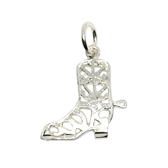 Silver Charm | Sterling Silver Southwestern Style Cowboy Boot Charm Pendant