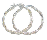 Hoop Earrings | Sterling Silver Slim Twisted Spiral Design Hoop Earrings | Discount Fine Jewelry online at  Blingschlingers Jewelry