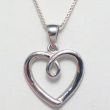 Charm Necklace | Womens Open Heart Pendant Necklace 18" | Best Discount Estate Jewelry website online at Blingschlingers.com