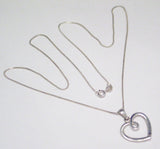 Charm Necklace | Womens Open Heart Pendant Necklace 18" | Discount Estate Jewelry Online