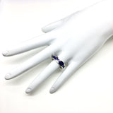 Jewelry Ring | Used Mens Womens Sterling Silver Lapis Blue Triangle Design Pattern Band Ring 7 