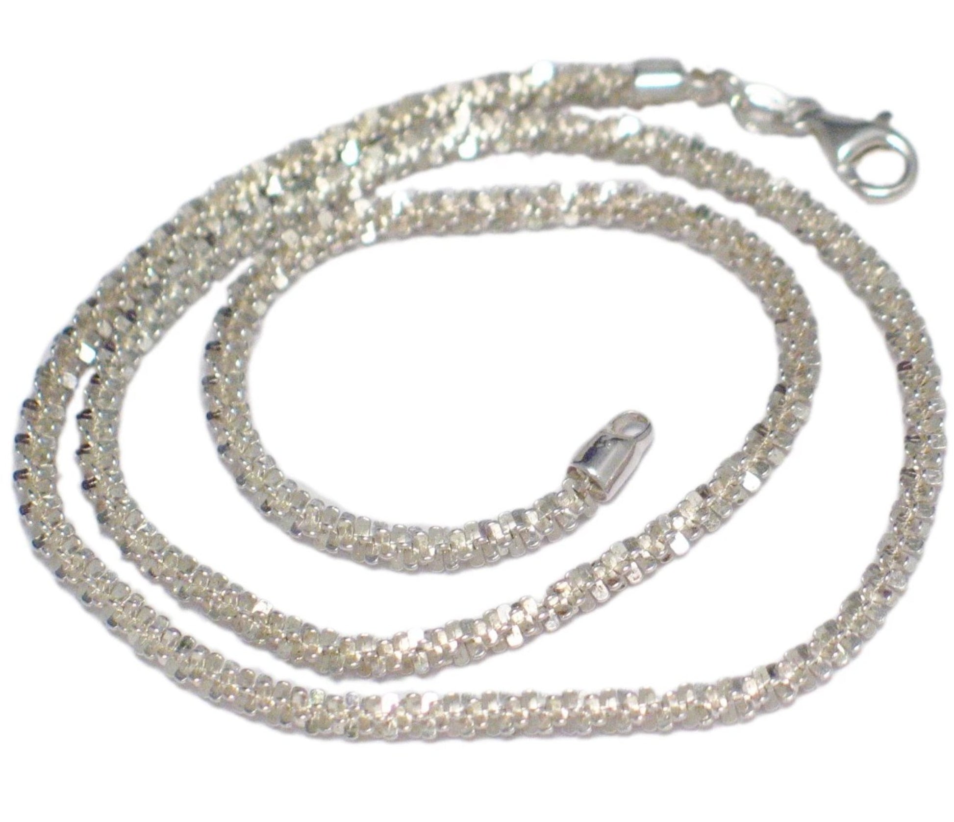 Necklace | Sterling 18" Unique Glitter Rope Chain Necklace | Jewelry  - Blingschlingers