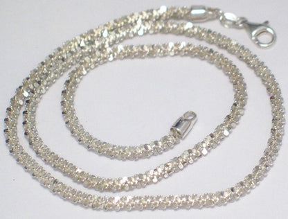 Sterling Silver Necklace, 18" Fancy Margarita Link Chain Necklace