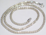 Necklace | Sterling 18" Unique Glitter Rope Chain Necklace | Jewelry 