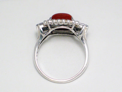 Brown Jade Ring Sterling Silver Cz Deco Style hard to find size 12.25 - Blingschlingers Jewelry