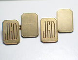 Mens Cufflinks | Vintage 9k Gold Initial JGD Rectangle Cufflinks | Best Priced Estate Jewelry online only at Blingschlingers.com online website