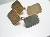 Mens Cufflinks | Vintage 9k Gold Initial JGD Rectangle Cufflinks | Boss Priced Estate Jewelry