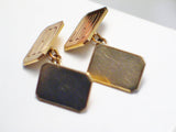 Mens Cufflinks | Vintage 9k Gold Initial JGD Rectangle Cufflinks | Boss Priced Estate Jewelry