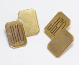 Mens Cufflinks | Vintage 9k Gold Initial JGD Rectangle Cufflinks | Boss Priced Estate Jewelry