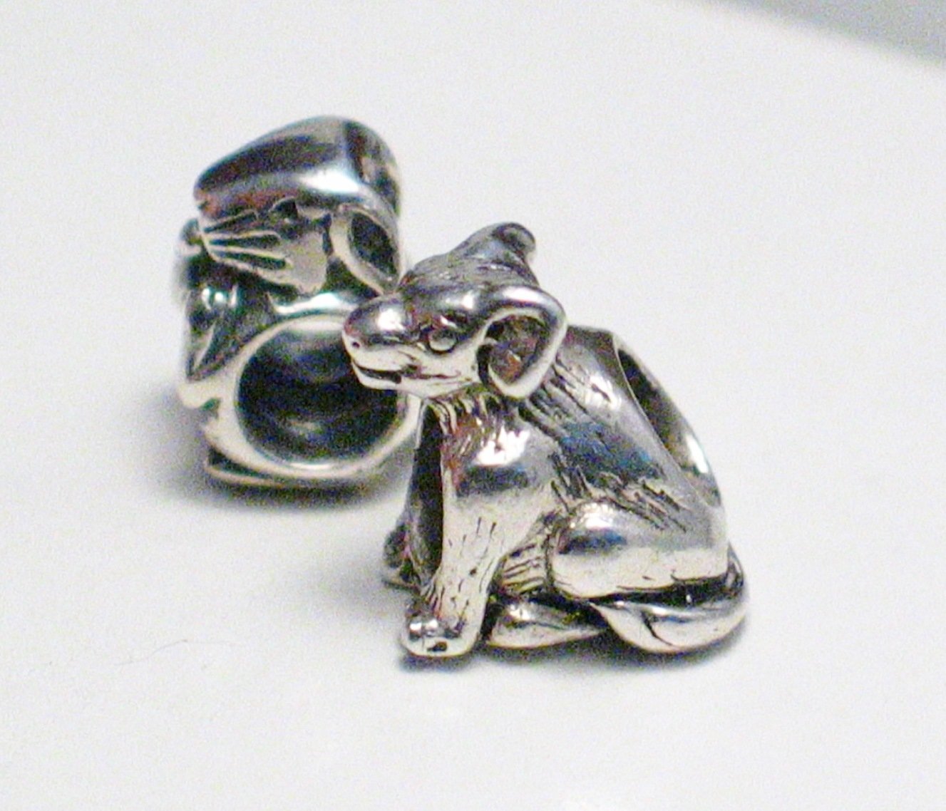 Charm | Sterling Silver Euro Style 3D Dog Rabbit Bead Charms | Estate Jewelry website