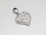 Silver Pendants | Womens Shimmery Crystal Heart Charm Pendant | Estate Jewelry online