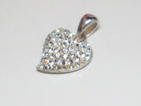 Silver Pendants | Womens Shimmery Crystal Heart Charm Pendant | Estate Jewelry online