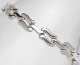 Silver Bracelets | Fancy Wavy Link Design Bracelet 7" | Mens Womens Estate Jewelry