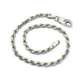 Bracelet Mens Womens used Sterling Silver Rope Chain Bracelet 7.25" - online in USA at Blingschlingers.com