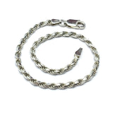 Bracelet Mens Womens used Sterling Silver Rope Chain Bracelet 7.25"