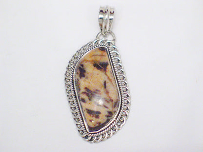 Stone Pendants | Silver Mottled mocha Stone Pendant | Best priced new overstock jewelry for Men & Women only at Blingschlingers.com online
