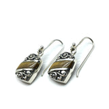 Silver Earrings | Sterling Silver Tigers Eye Stone Dangle Earrings | Boho Style Jewelry