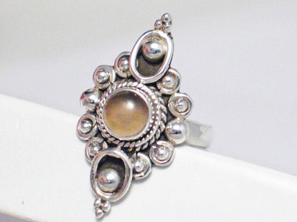 Silver Rings | Sterling Smokey Chalcedony Stone Full Coverage Ring  7.75 | Overstock Jewelry online