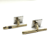 Business Style Shirt Studs | Vintage Sterling Silver Enamel Sail Boat North Star Design Square Shirt Studs