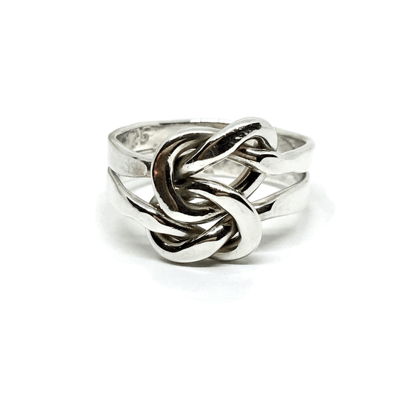 Ring | Pre-owned Sterling Silver Forever Interlocking Love Knot Two Band Ring - Blingschlingers.com USA