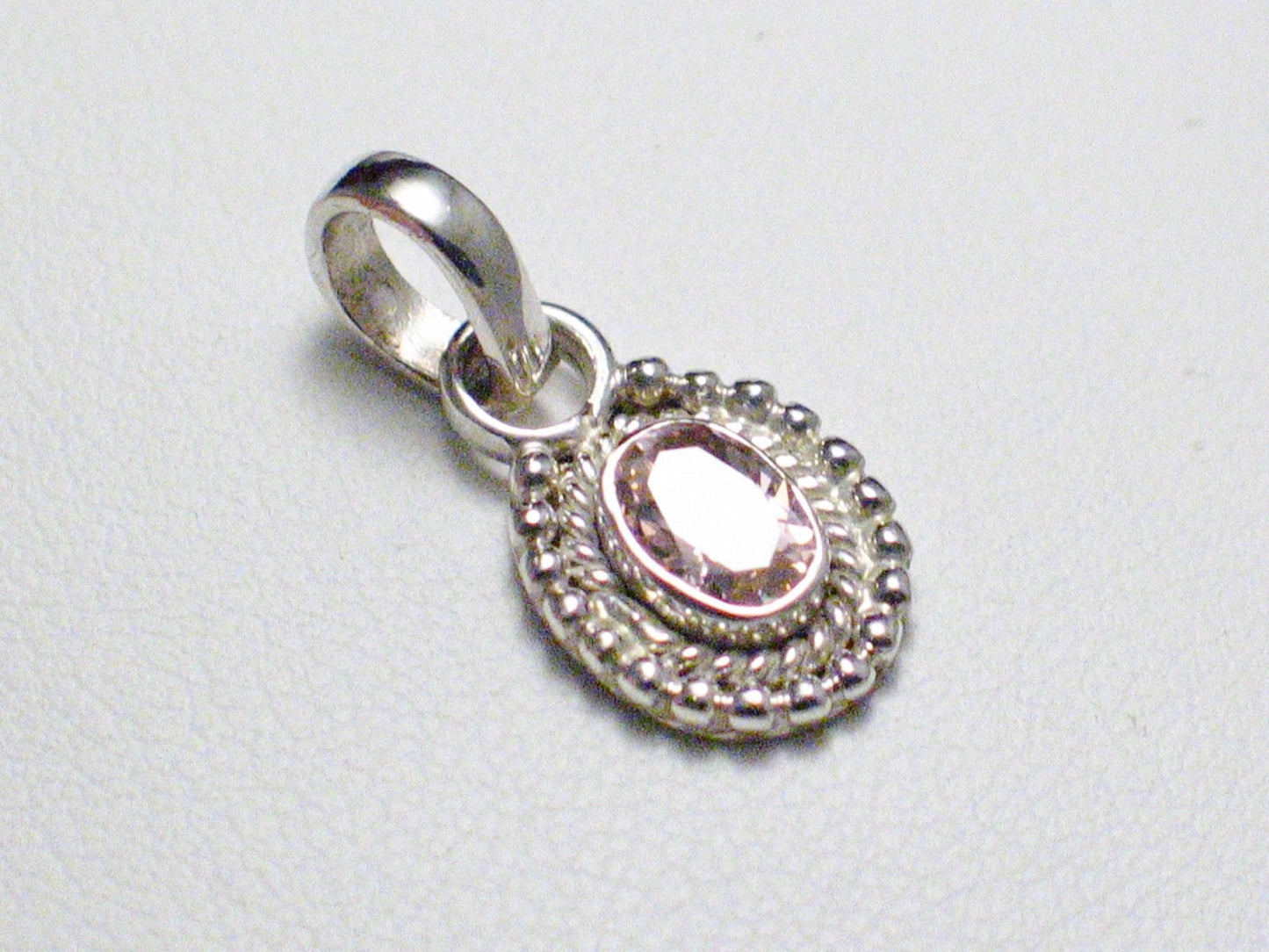 Stone Pendants | Womens Sterling Silver Dainty Pink CZ Pendant | Overstock Jewelry