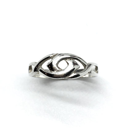 Silver Rings | Sterling Silver Unique Double Evil Eye Design Ring sz 8 | Gender Neutral Jewelry