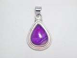 Silver Pendants | Sterling Purple Matrixed Agate Stone Pendant | Discount Overstock Fine Jewelry