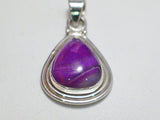 Silver Pendants | Sterling Purple Matrixed Agate Stone Pendant | Discount Overstock Fine Jewelry