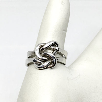 Ring | Pre-owned Sterling Silver Forever Interlocking Celtic Love Knot Two Band Ring