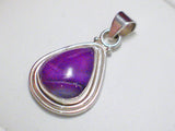 Silver Pendants | Sterling Purple Matrixed Agate Stone Pendant | Discount Overstock Fine Jewelry