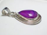Silver Pendants | Sterling Purple Matrixed Agate Stone Pendant | Discount Overstock Fine Jewelry