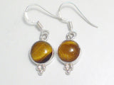 Silver Earrings | Womens Sterling Tigers Eye Petite Drop Earrings | Discount Overstock Jewelry online only at  Blingschlingers.com