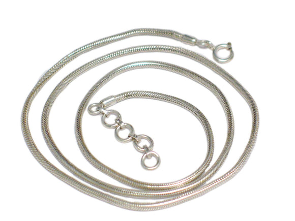Silver Necklaces | Sterling Snake Chain Necklace 21 1/4 - 22 1/2