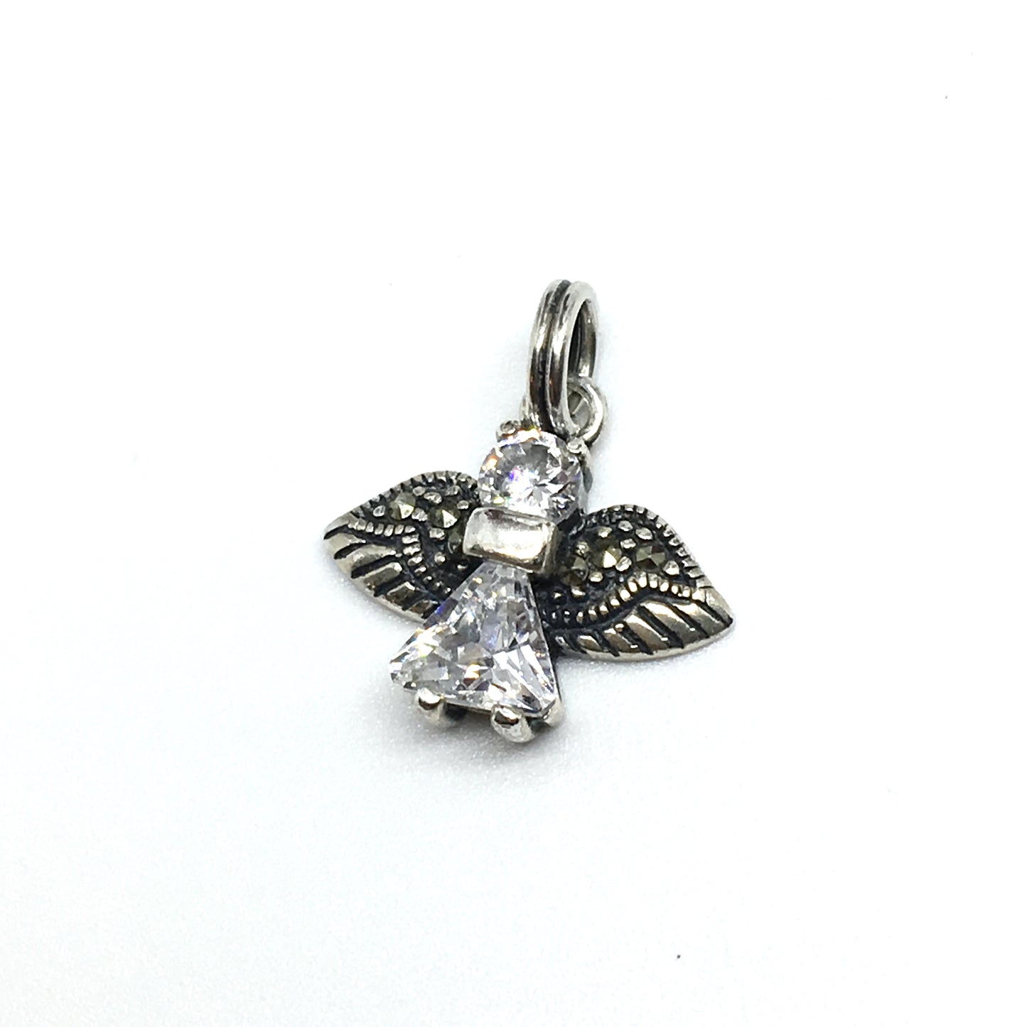 Jewelry | Sterling Silver Precious Cz Angel Charm Pendant